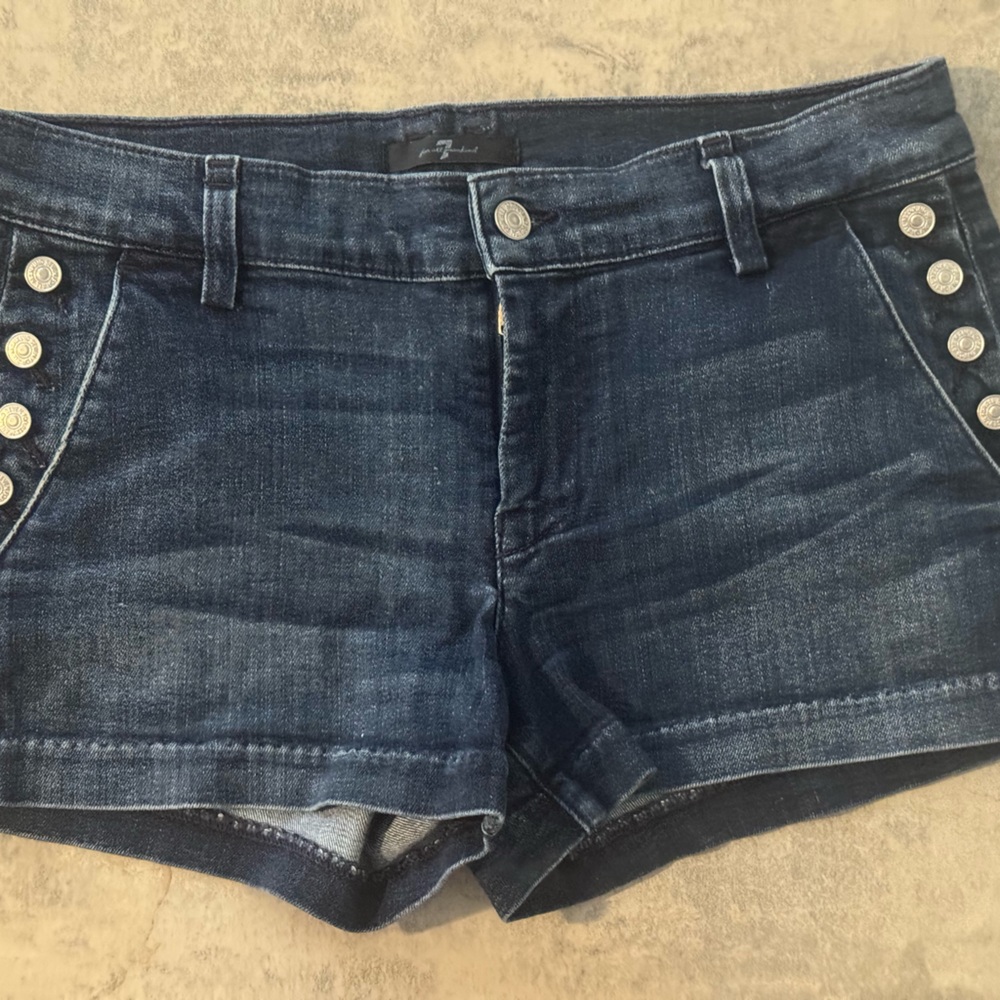 7 For All Mankind Dark Blue Denim Shorts size 29